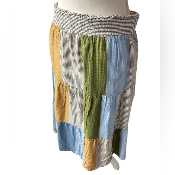 LC LAUREN CONRAD midi patchwork hippie  A line skirt size Large EUC - Picture 5 of 7